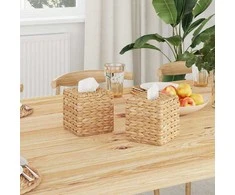 Servetėlių dėžutės dangčiai 2 pcs Vandens hiacintas Natūrali