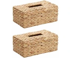 Servetėlių dėžutės dangčiai 2 pcs Vandens hiacintas Natūrali