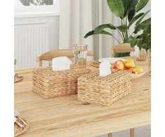 Servetėlių dėžutės dangčiai 2 pcs Vandens hiacintas Natūrali
