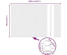 Hexagonal Fence with Post 10 x 1,4 m PVC dengtas plienas Pilka