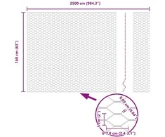 Heksagoninė tvora Pilka 1,6 x 25 m PVC