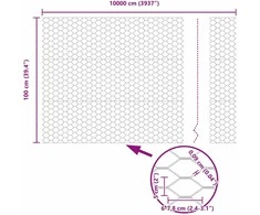 Heksagoninė tvora Pilka 1 x 100 m PVC