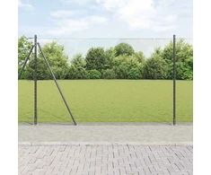 Šešiakampė tvora su betono pagrindu 10 x 1,5 m Pilka Tinklelis