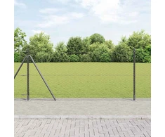 Šešiakampė tvora su betono pagrindu 10 x 0,8 m Pilka Tinklelis