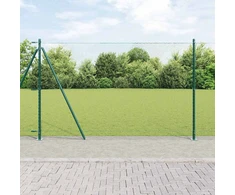 Šešiakampė tvora su betono pagrindu 10 x 1,6 m Žalia Tinklelis