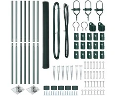 Hexagonal Fence with Post 10 x 1,5 m PVC dengtas plienas Žalia