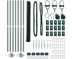 Hexagonal Fence with Post 10 x 1,6 m PVC dengtas plienas Žalia