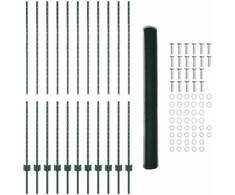 Hexagonal Fence with Post 25 x 1,5 m PVC dengtas plienas Žalia