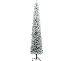 Siaura Kalėdų eglutė su stovu ir sniegu, 300cm, PVC