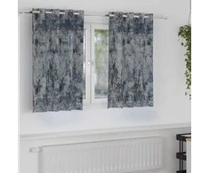 Aksominio tipo užuolaidos 2 pcs Sidabrinė Pilka 140 x 140 cm