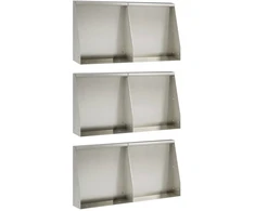 Sienelė 6 vnt. 40 x 12 x 30 cm Nerūdijantis plienas Sidabrinė