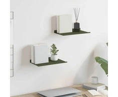 Plūduriuojanti lentyna 2 pcs Alyvuogių žalia 30 x 18 x 2,5 cm