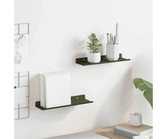 Plūduriuojanti lentyna 2 pcs Alyvuogių žalia 30 x 9 x 2,5 cm