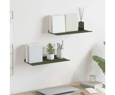Plūduriuojanti lentyna 2 pcs Alyvuogių žalia 40 x 18 x 2,5 cm