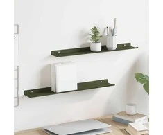 Plūduriuojanti lentyna 2 pcs Alyvuogių žalia 60 x 8,5 x 2,5 cm