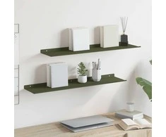 Plūduriuojanti lentyna 2 pcs Alyvuogių žalia 80 x 18 x 2,5 cm