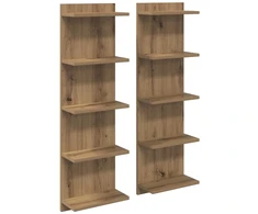 Sieninė lentyna 2 pcs Artisano ąžuolo 30 x 15 x 100 cm