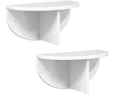 Sieninė lentyna 2 pcs Aukštai blizganti balta 38 x 19 x 19 cm