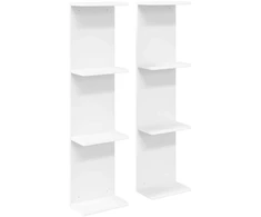 Sieninė lentyna 2 pcs Balta 25 x 15 x 100 cm Apdirbta mediena