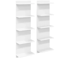 Sieninė lentyna 2 pcs Balta 30 x 15 x 100 cm Apdirbta mediena