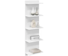 Sieninė lentyna 2 pcs Balta 30 x 15 x 100 cm Apdirbta mediena