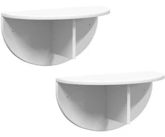 Sieninė lentyna 2 pcs Balta 48 x 24 x 24 cm Apdirbta mediena