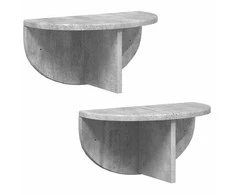 Sieninė lentyna 2 pcs Betono pilka 38 x 19 x 19 cm