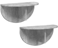 Sieninė lentyna 2 pcs Betono pilka 48 x 24 x 24 cm