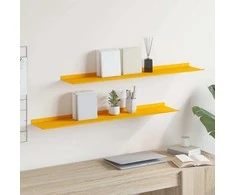 Plūduriuojanti lentyna 2 pcs Garučių geltona 100 x 18 x 2,5 cm