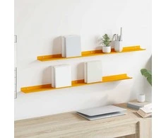 Plūduriuojanti lentyna 2 pcs Garučių geltona 100 x 9 x 2,5 cm