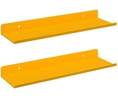Plūduriuojanti lentyna 2 pcs Garučių geltona 30 x 9 x 2,5 cm