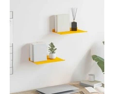Plūduriuojanti lentyna 2 pcs Garučių geltona 30 x 18 x 2,5 cm
