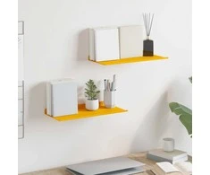 Plūduriuojanti lentyna 2 pcs Garučių geltona 40 x 18 x 2,5 cm