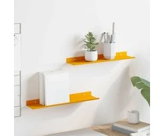 Plūduriuojanti lentyna 2 pcs Garučių geltona 40 x 8,5 x 2,5 cm