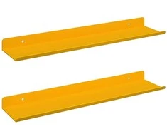 Plūduriuojanti lentyna 2 pcs Garučių geltona 40 x 8,5 x 2,5 cm