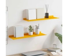 Plūduriuojanti lentyna 2 pcs Garučių geltona 60 x 18 x 2,5 cm