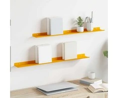 Plūduriuojanti lentyna 2 pcs Garučių geltona 80 x 9 x 2,5 cm