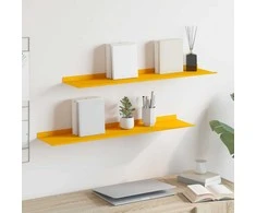 Plūduriuojanti lentyna 2 pcs Garučių geltona 80 x 18 x 2,5 cm