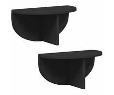 Sieninė lentyna 2 pcs Juoda 38 x 19 x 19 cm Apdirbta mediena