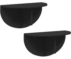 Sieninė lentyna 2 pcs Juoda 48 x 24 x 24 cm Apdirbta mediena