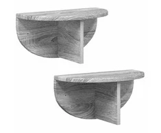 Sieninė lentyna 2 pcs Pilkas Sonoma 38 x 19 x 19 cm