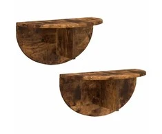 Sieninė lentyna 2 pcs Rūkyta ąžuolas 48 x 24 x 24 cm