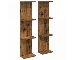 Sieninė lentyna 2 pcs Sendintos medienos 25 x 15 x 100 cm