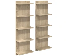 Sieninė lentyna 2 pcs Sonoma ąžuolas 30 x 15 x 100 cm