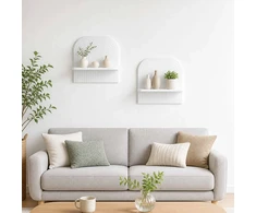 Sieninė lentyna 2 vnt. Itin blizgi balta 41 x 13.5 x 37.5 cm