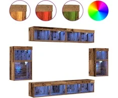 TV staliukas TV spintelių komplektas 8 pcs Sena mediena Apdirbta mediena