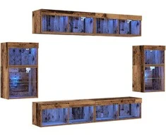 TV staliukas TV spintelių komplektas 8 pcs Sena mediena Apdirbta mediena