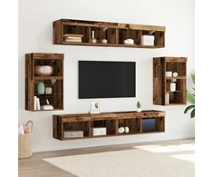 TV staliukas TV spintelių komplektas 8 pcs Sena mediena Apdirbta mediena