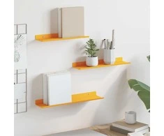 Plūduriuojanti lentyna 3 pcs Garučių geltona 40 x 9 x 2,5 cm