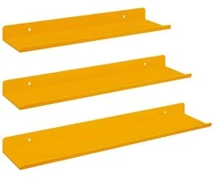 Plūduriuojanti lentyna 3 pcs Garučių geltona 40 x 9 x 2,5 cm